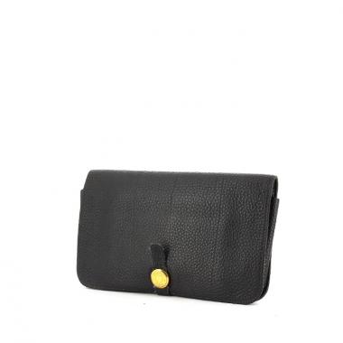 Hermes Dogon - Pocket Hand wallet in black grained leather