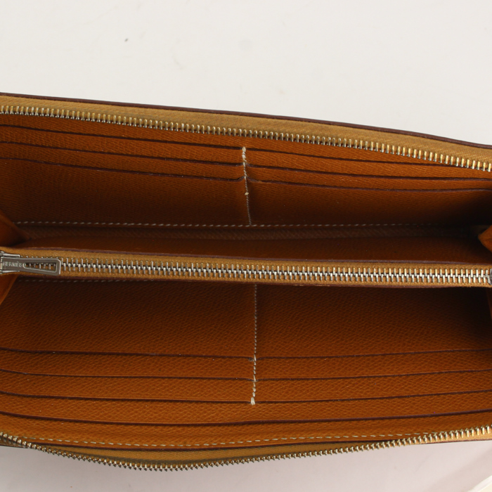 Billetera Hermes en cuero epsom color oro - Detail D3