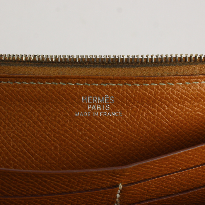 Hermes wallet in gold epsom leather - Detail D4