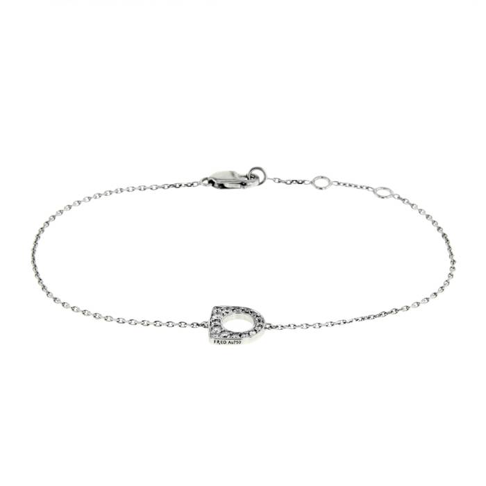 Bracciale Fred Success modello piccolo in oro bianco e diamanti