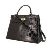 Hermès Kelly 35 cm shoulder bag in black porosus crocodile - 00pp thumbnail
