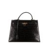 Hermès Kelly 35 cm shoulder bag in black porosus crocodile - 360 thumbnail