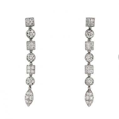 Bulgari Lucéa articulated pendants earrings in white gold and diamonds