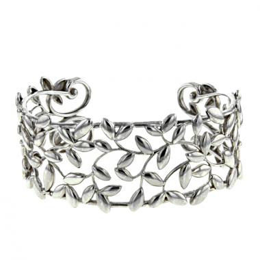 Tiffany 
Co Olive Leaf rigid open cuff bracelet in silver Tiffany 
Co Olive Leaf rigid open cuff bracelet in silver