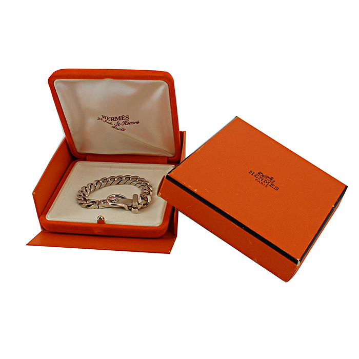 Bracciale Hermes Sellier modello piccolo in argento - Detail D2