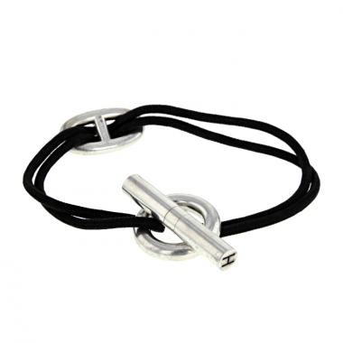 Brazalete Hermes Glénan modelo pequeño en plata
