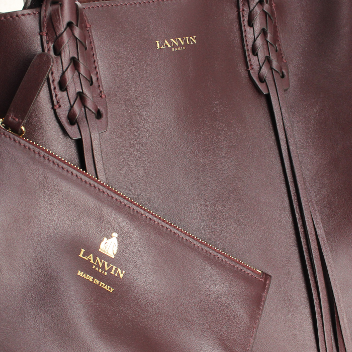 Bolso Cabás Lanvin en cuero violeta - Detail D4