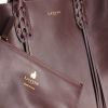 Lanvin shopping bag in purple leather - Detail D4 thumbnail