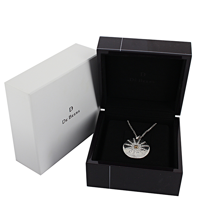 Collier De Beers Talisman en or blanc,  diamants et diamant brut - Detail D2