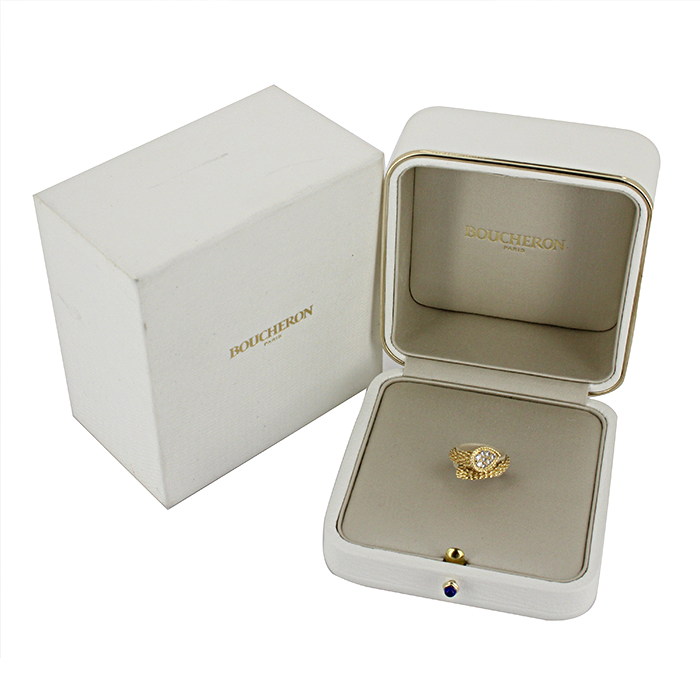 Boucheron Serpent Bohème large model ring in yellow gold and diamonds - Detail D2