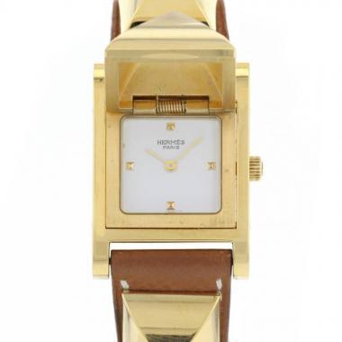 Hermes Médor - Wristwatch watch in gold plated Ref:  ME1.201 Circa 2000
