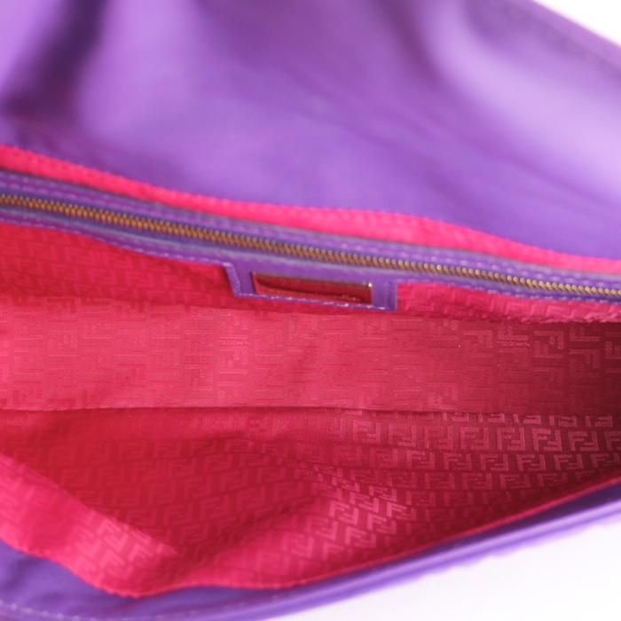 Fendi handbag in purple monogram leather - Detail D2