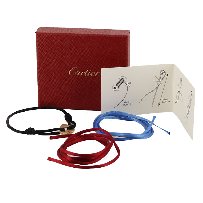 Cartier Coeur et Symbole bracelet in yellow gold and waxed cotton - Detail D2