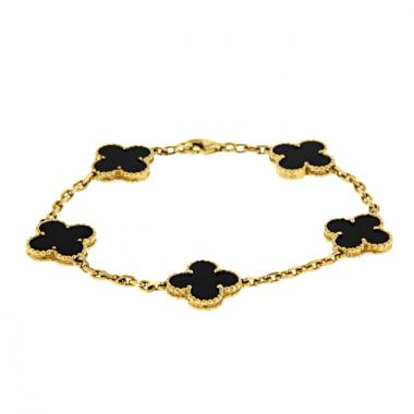 Brazalete Van Cleef & Arpels Alhambra Vintage en oro amarillo y ónix
