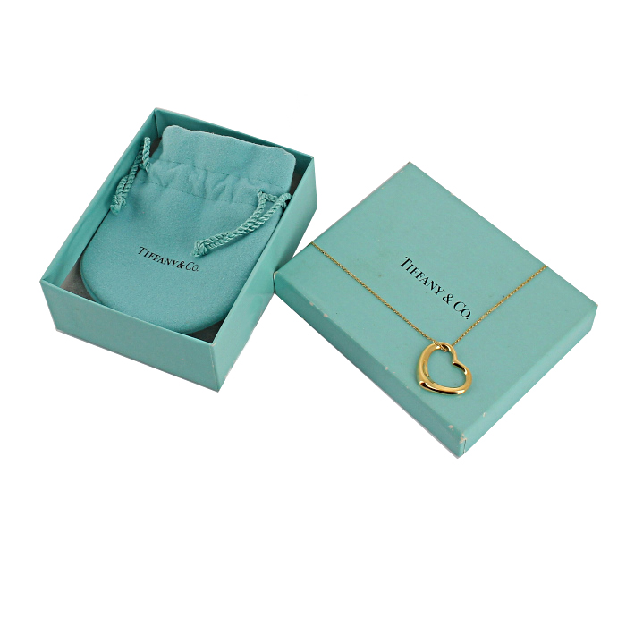 Tiffany & Co Open Heart medium model necklace in yellow gold - Detail D2