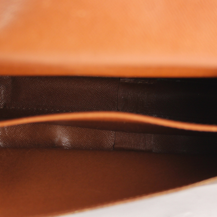 Borsa bisaccia in tela monogram e pelle naturale - Detail D2