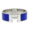 Bracelet ouvrant Hermes Clic Clac moyen modèle en palladium et émail bleu- électrique - 00pp thumbnail