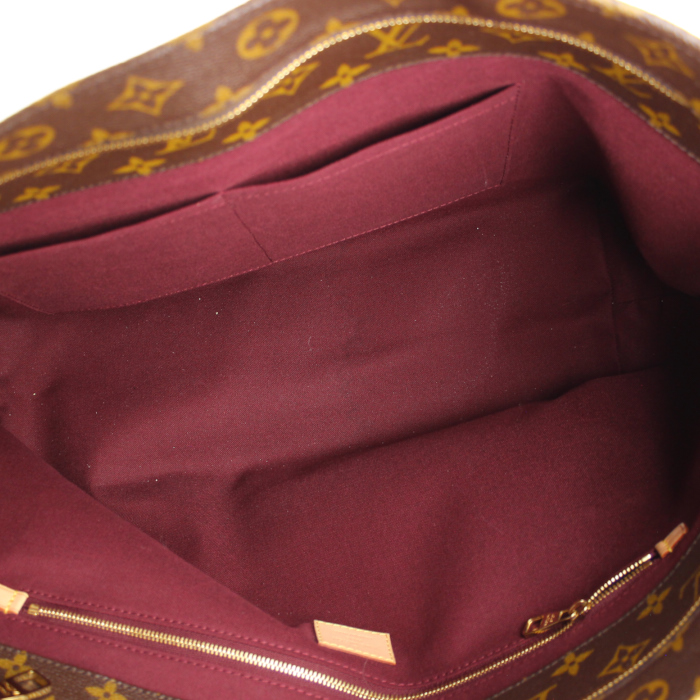 Sac cabas Louis Vuitton en toile monogram et cuir naturel - Detail D2