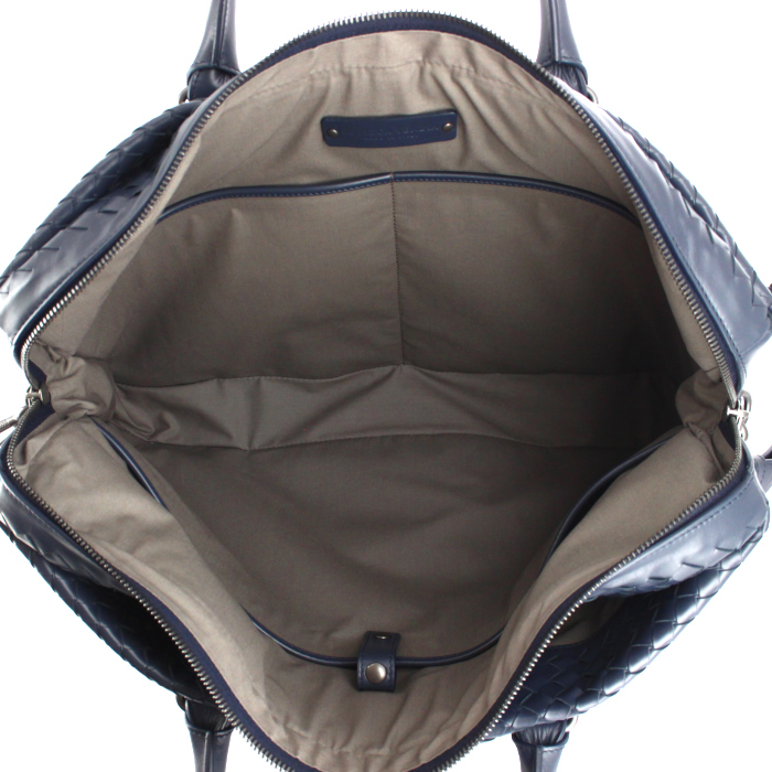 Borsa portadocumenti in pelle intrecciata blu - Detail D4