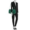 Saint Laurent Duffle handbag in green leather - Detail D1 thumbnail