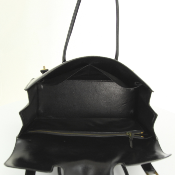 Bolso de mano Hermes Drag en cuero box negro - Detail D2