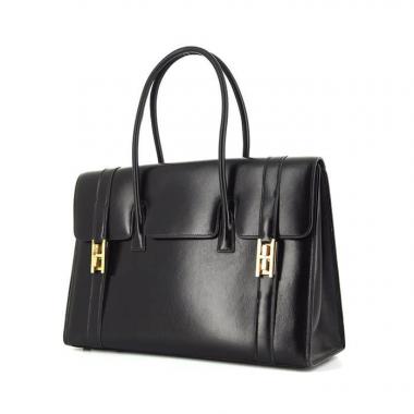 Borsa Hermes Drag in pelle box nera