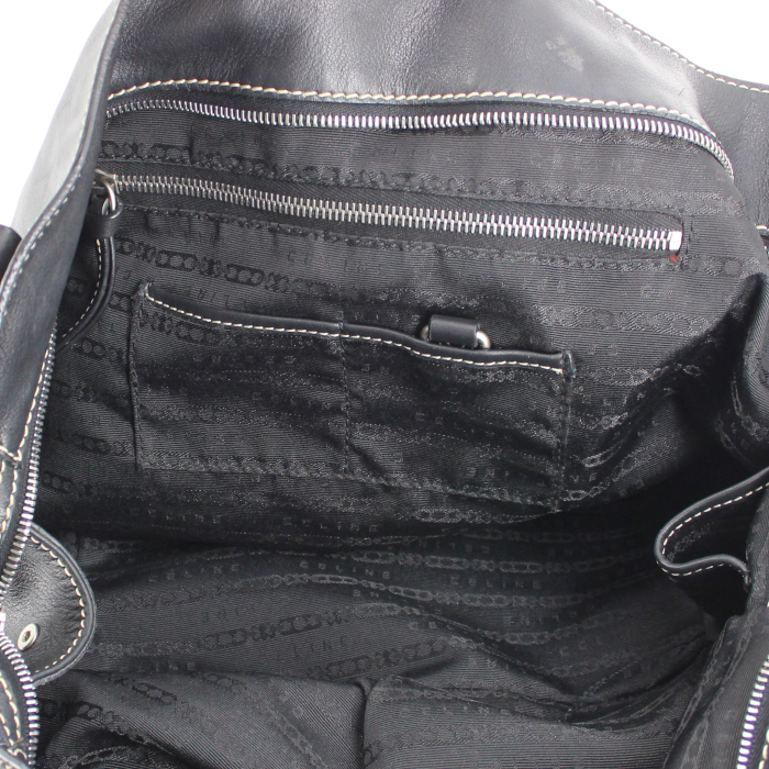 Sac à main Celine en cuir noir - Detail D3