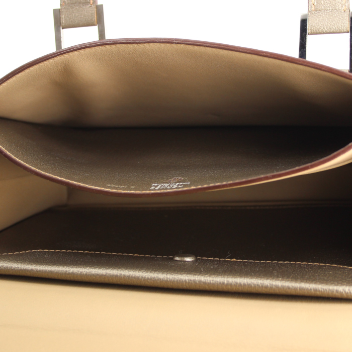 Hermes 365 handbag in golden brown leather - Detail D2