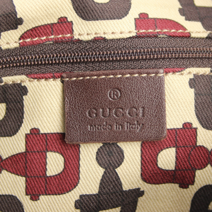 Borsa in pelle monogram marrone cioccolato - Detail D3