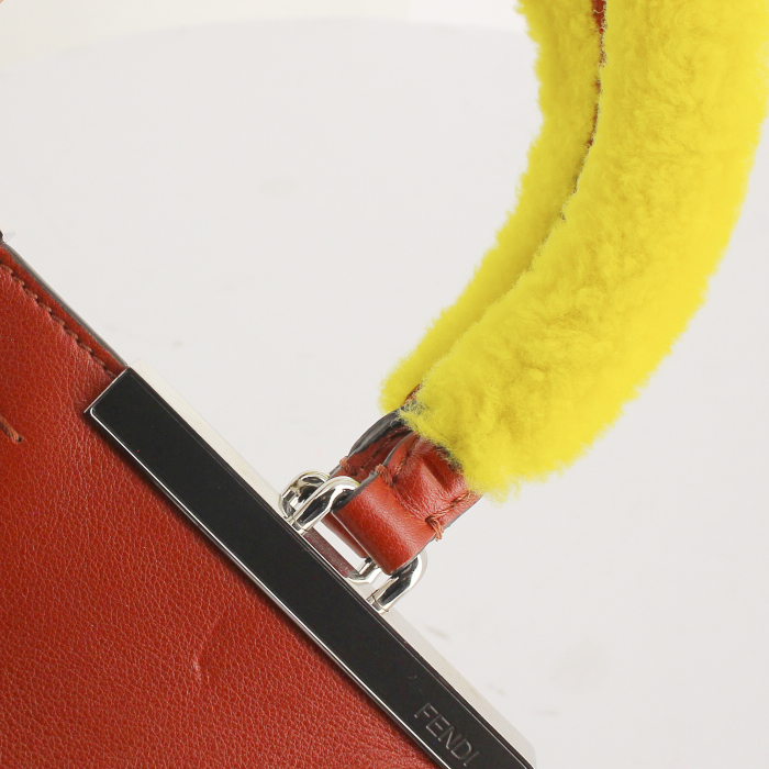 Fendi 3 Jours handbag in brick red leather - Detail D4