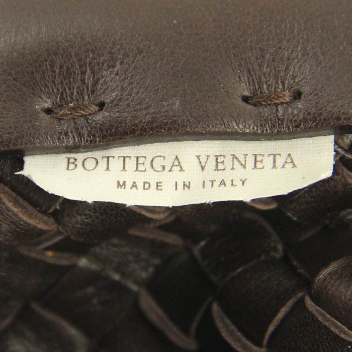 Bottega Veneta shopping bag in brown braided leather - Detail D4