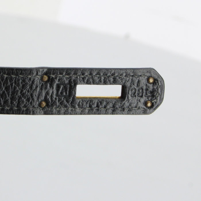 Sac à main Hermes Birkin 35 cm en cuir Fjord noir - Detail D4