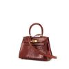 Hermes Kelly 20 cm handbag in brown crocodile - 00pp thumbnail