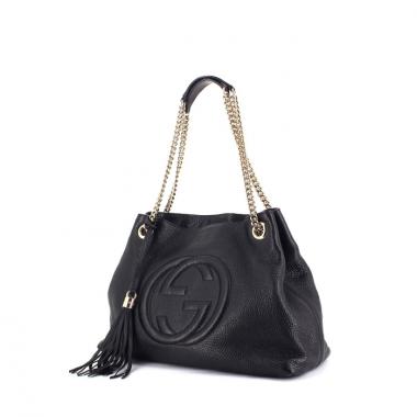 Borsa in pelle martellata nera