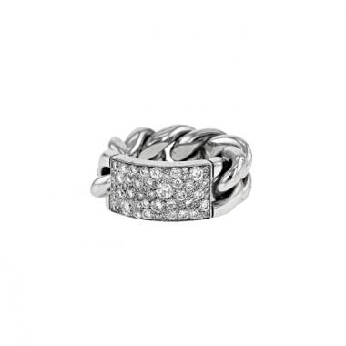 Bague Dior Gourmette grand modèle en or blanc et diamants