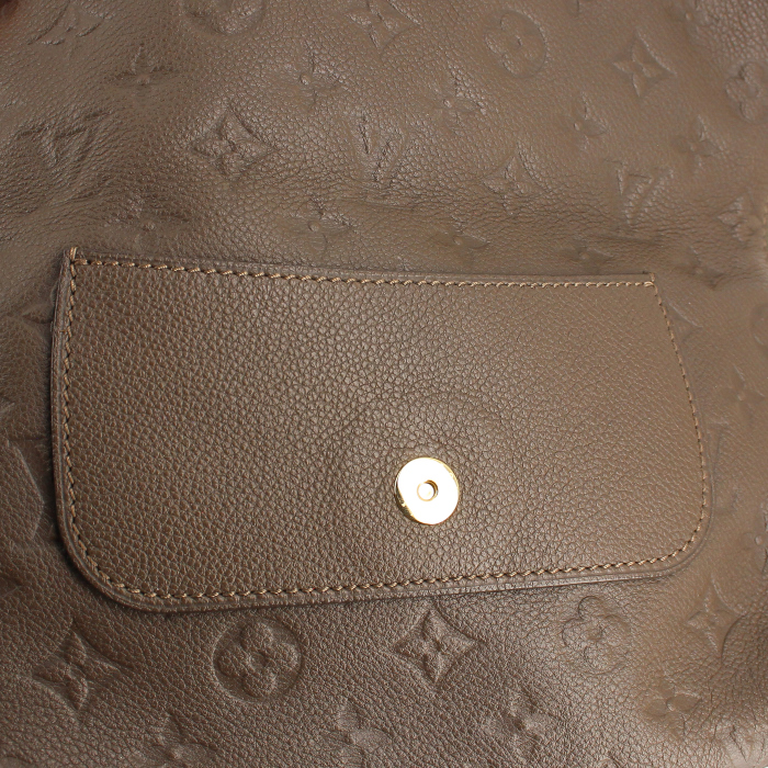 Pochette Louis Vuitton Petillante en cuir monogram taupe - Detail D3