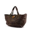 Dior Plissé handbag in brown leather - 00pp thumbnail