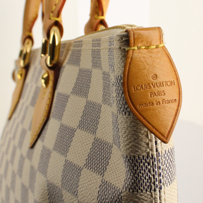 Borsa Louis Vuitton in tela a scacchi e pelle naturale - Detail D4