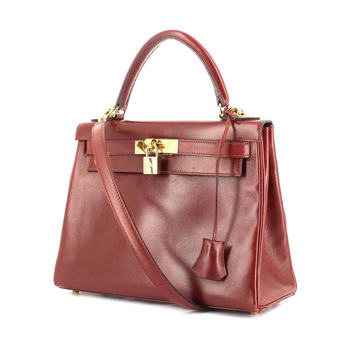 Hermes Red Evercolor Leather Gold Hardware Kelly 28 Bag