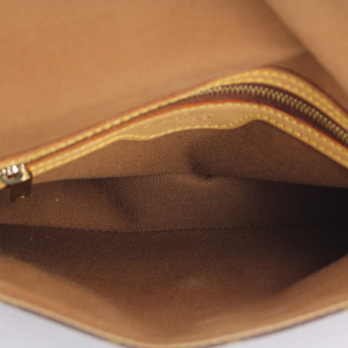 Bolso de mano Louis Vuitton en lona Monogram y cuero natural - Detail D2