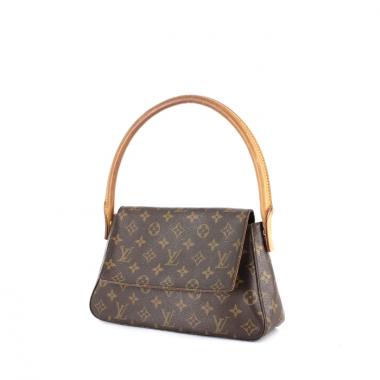 Borsa in tela monogram e pelle naturale