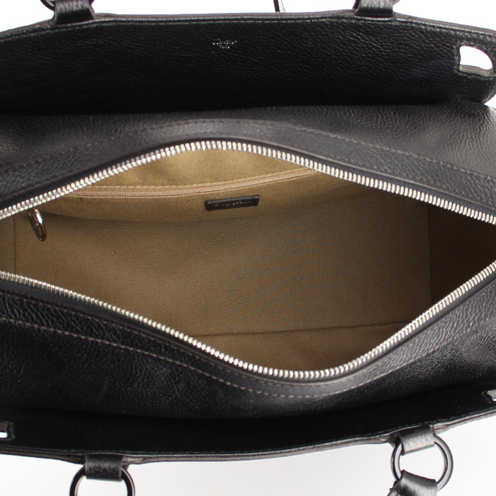 Cartier Marcello handbag in black grained leather - Detail D3