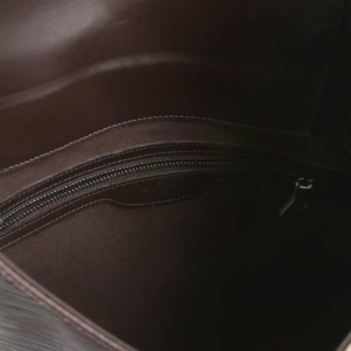 Sac à main Louis Vuitton Verseau en cuir épi marron - Detail D2