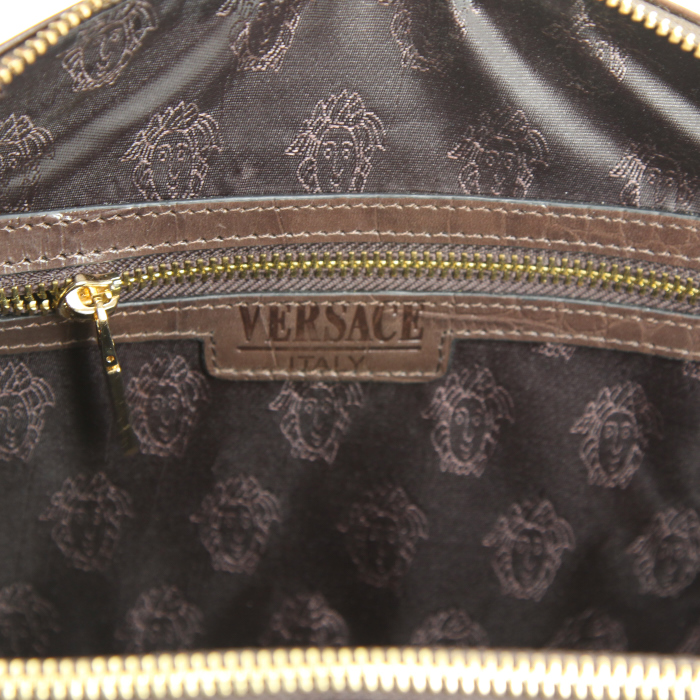Versace handbag in brown leather - Detail D3