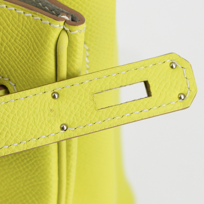 Sac à main Hermes Birkin 35 cm en cuir epsom vert - Detail D4