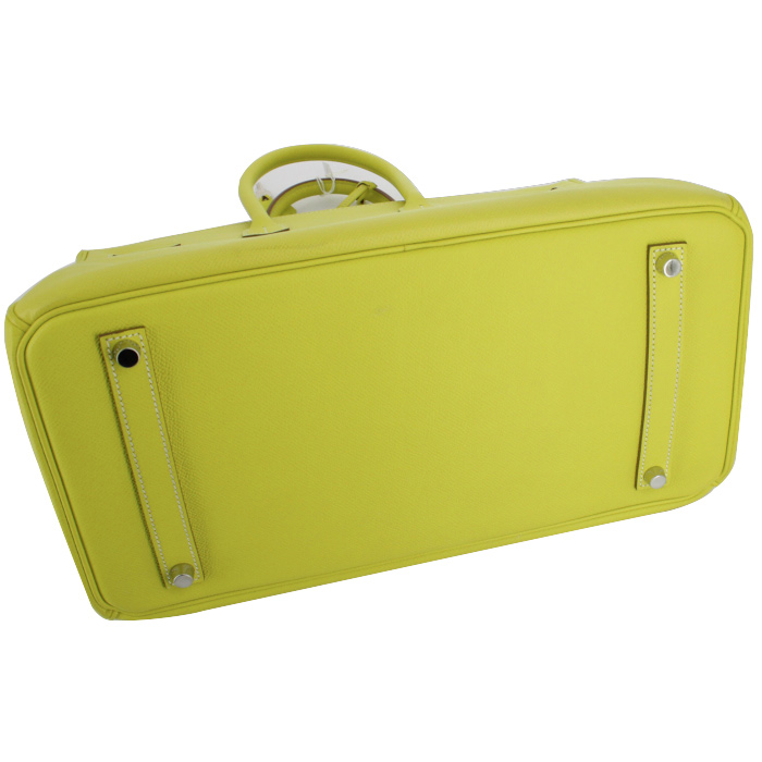 Sac à main Hermes Birkin 35 cm en cuir epsom vert - Detail D5