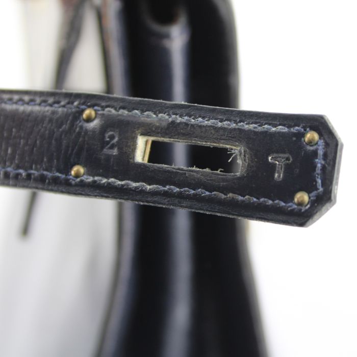 Borsa Hermes Kelly 32 cm in pelle box blu marino - Detail D4