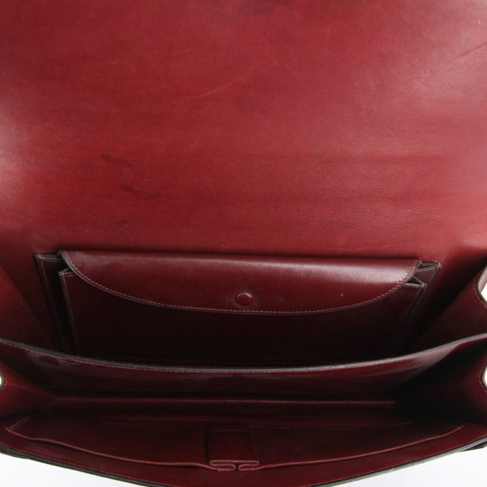 Sac à main Hermes Cordeliere en cuir box bordeaux - Detail D2