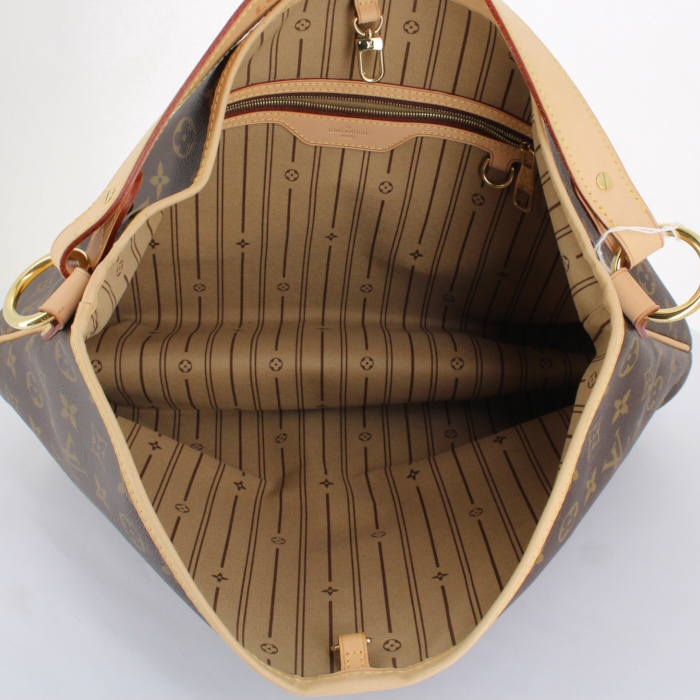 Sac à main Louis Vuitton Delightful en toile monogram et cuir naturel - Detail D2