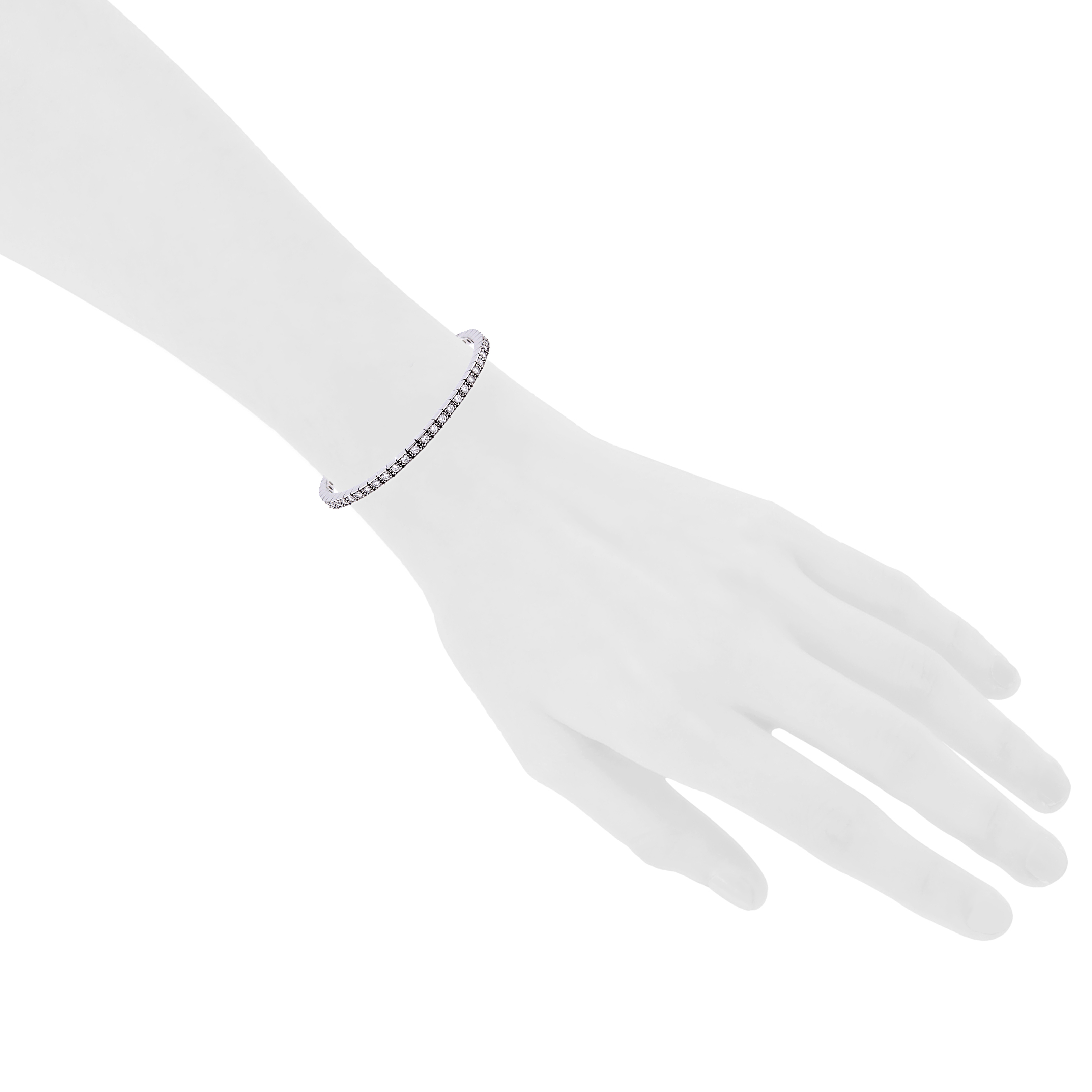 Bracciale Cartier Lanière in oro bianco e diamanti - Detail D1